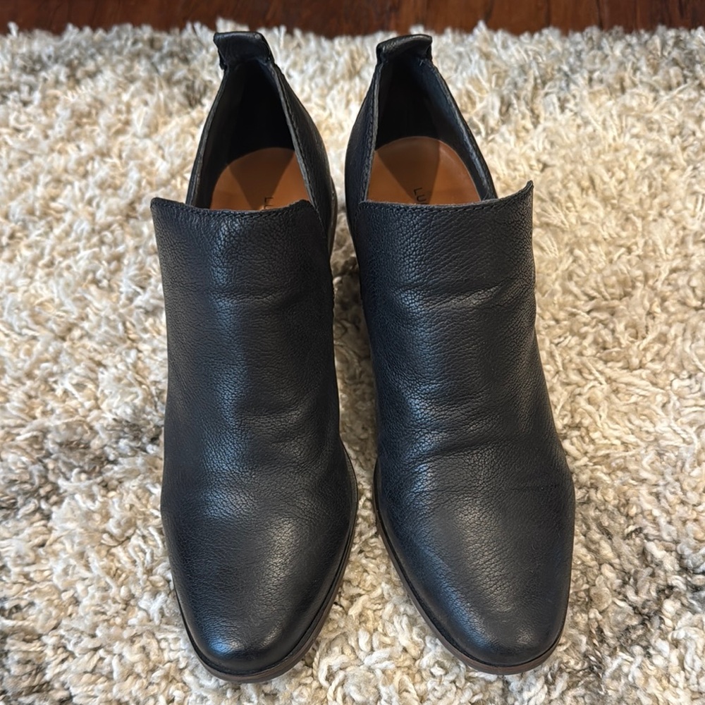 Women's Black Leather Ankle Boots